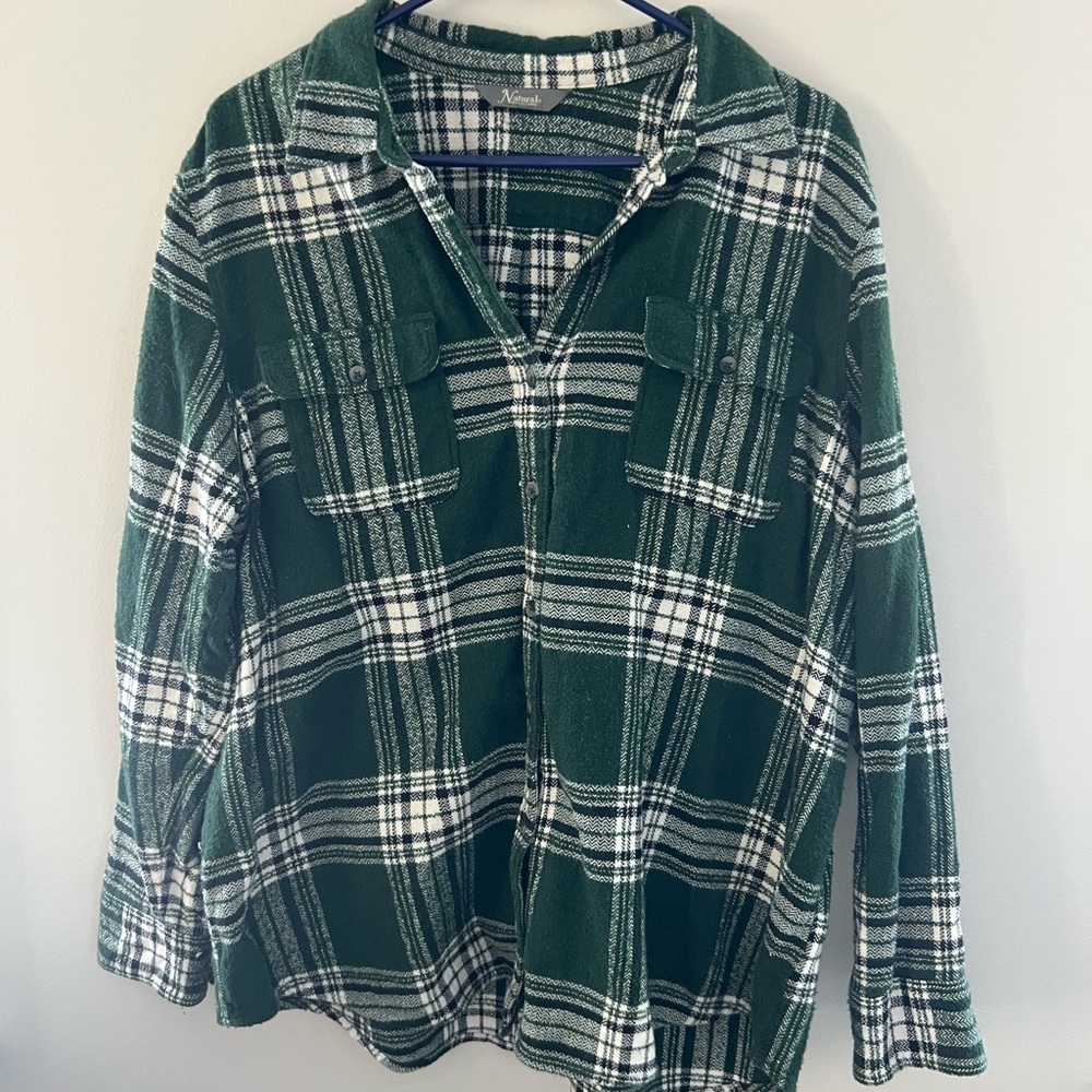 Natural Reflections Forest Plaid Shirt size XL